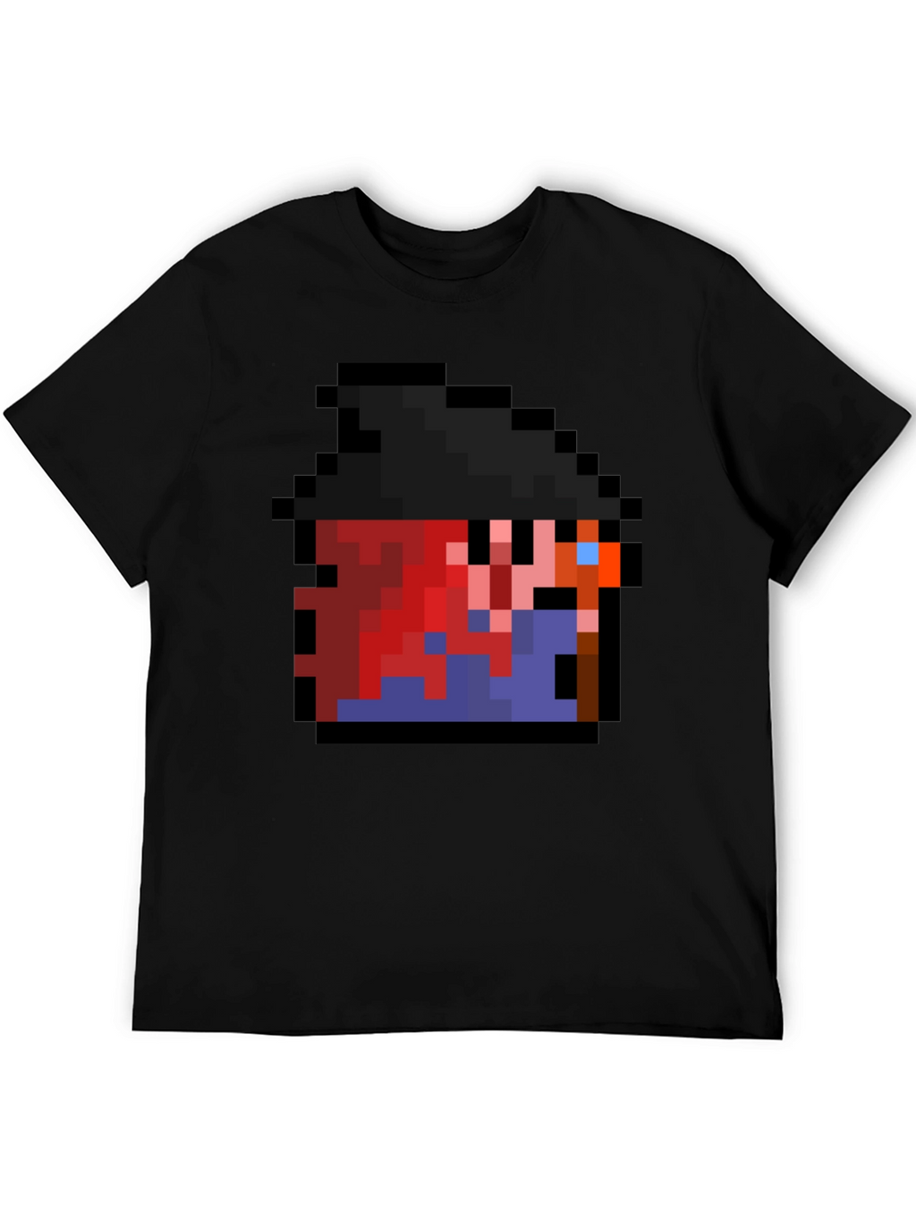 Pixel Character Black T-Shirt - Retro Gaming Style