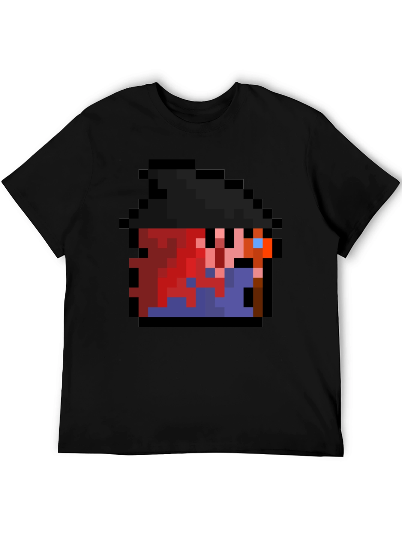 Pixel Character Black T-Shirt - Retro Gaming Style