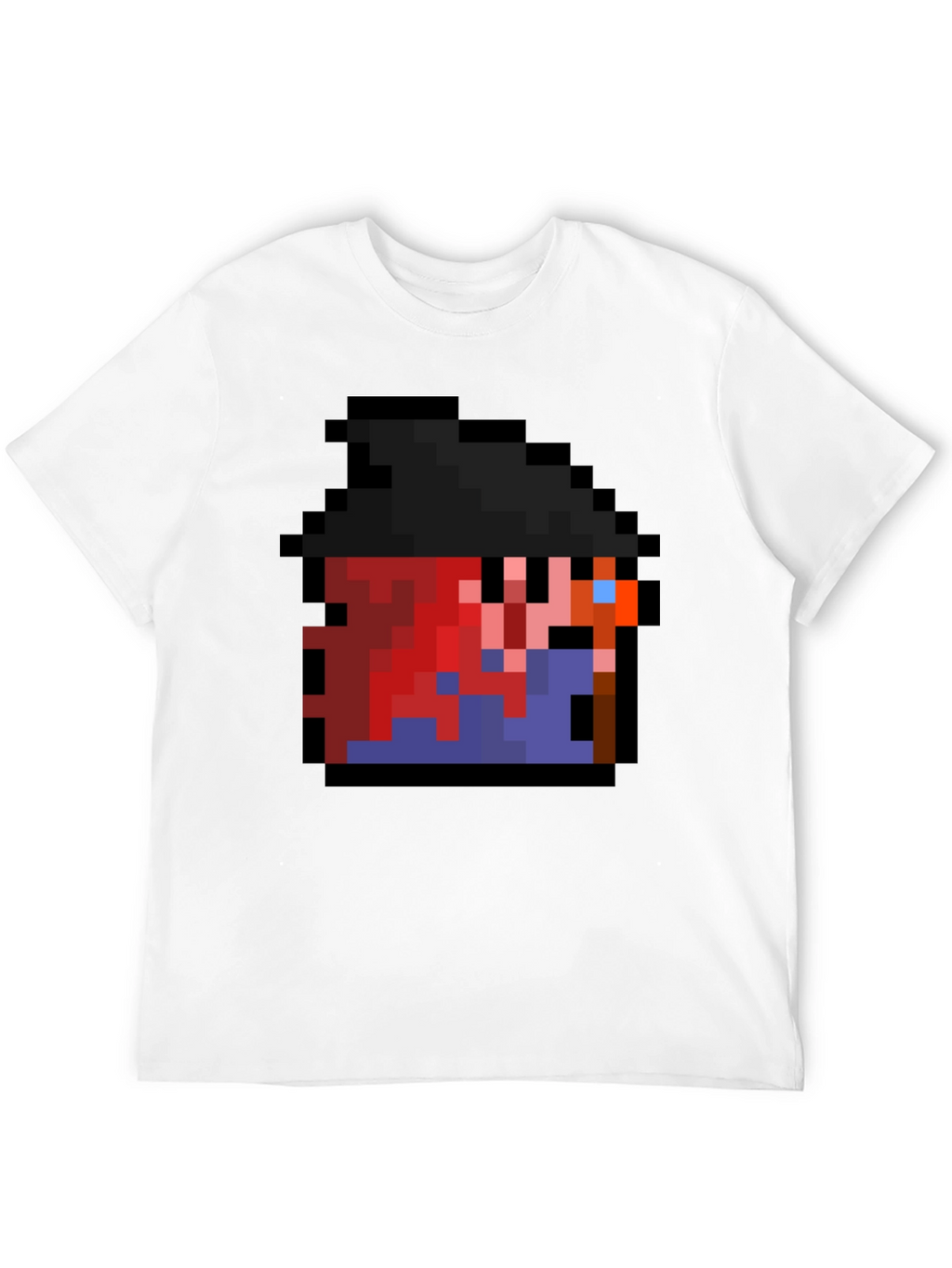 Pixel Character Black T-Shirt - Retro Gaming Style