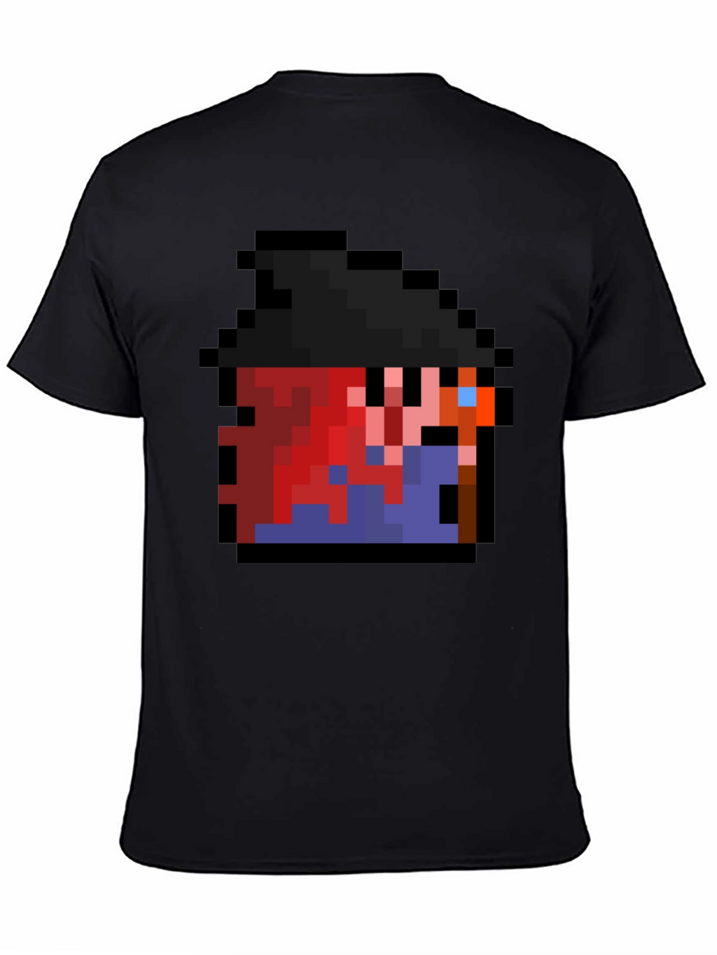 Pixel Character Black T-Shirt - Retro Gaming Style