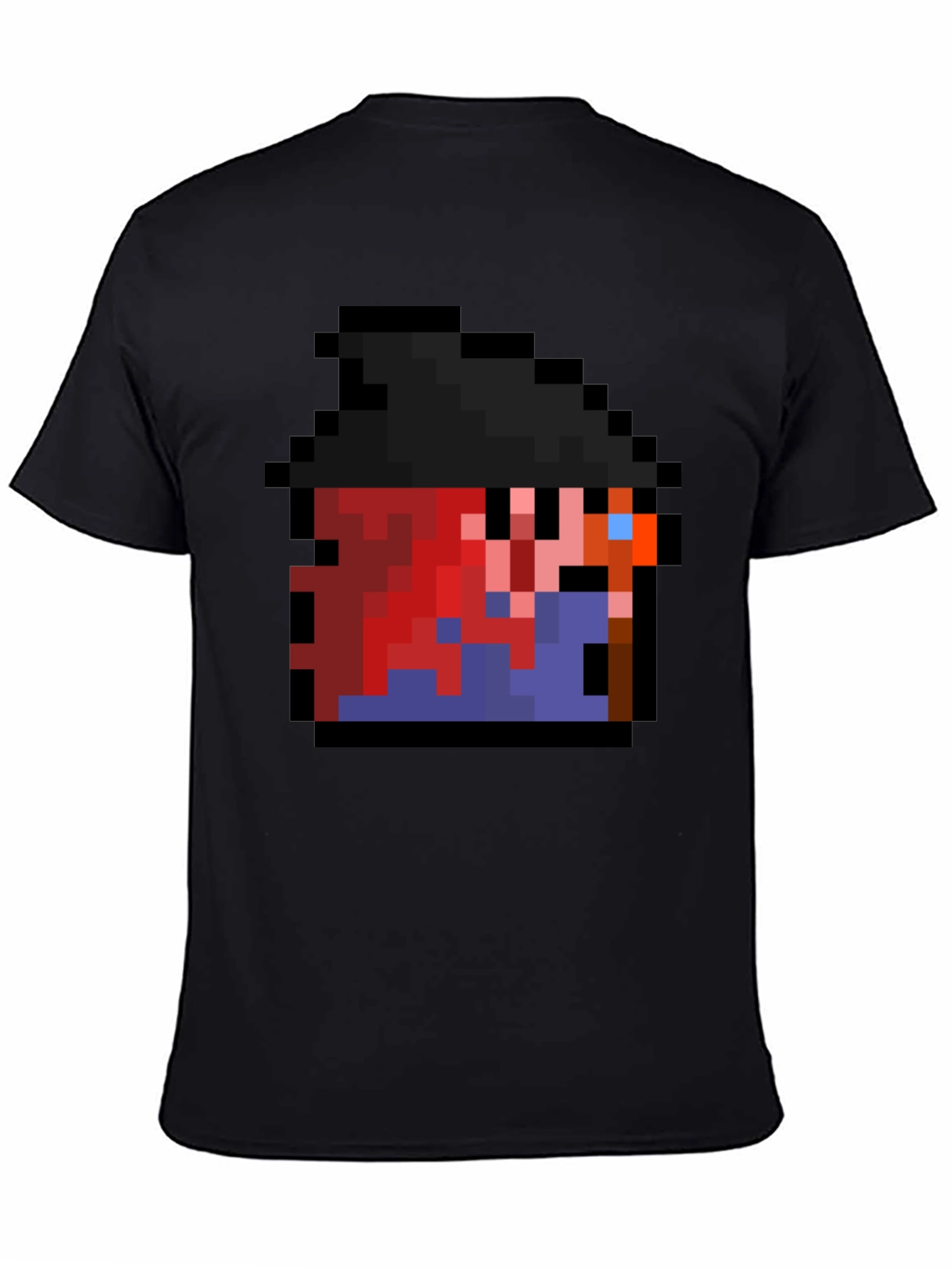 Pixel Character Black T-Shirt - Retro Gaming Style