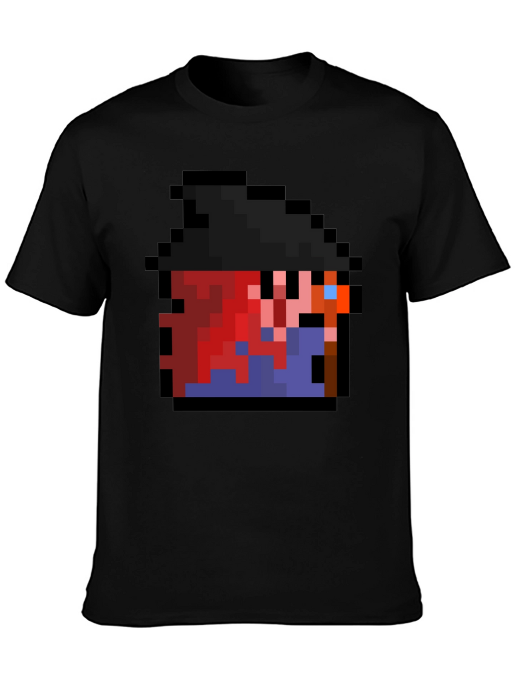 Pixel Character Black T-Shirt - Retro Gaming Style