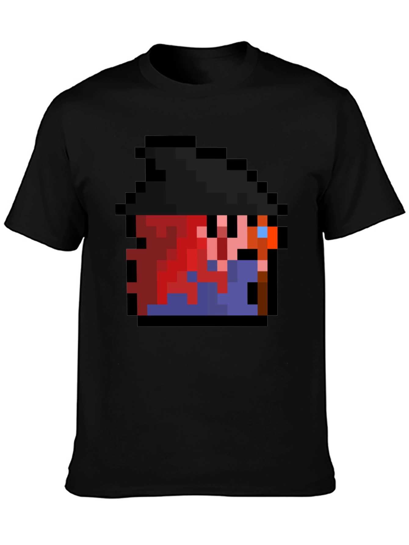 Pixel Character Black T-Shirt - Retro Gaming Style