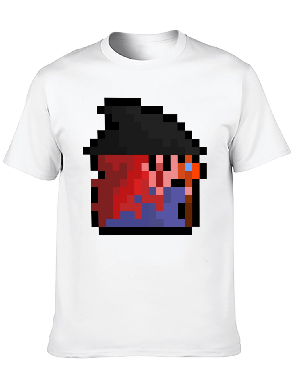 Pixel Character Black T-Shirt - Retro Gaming Style