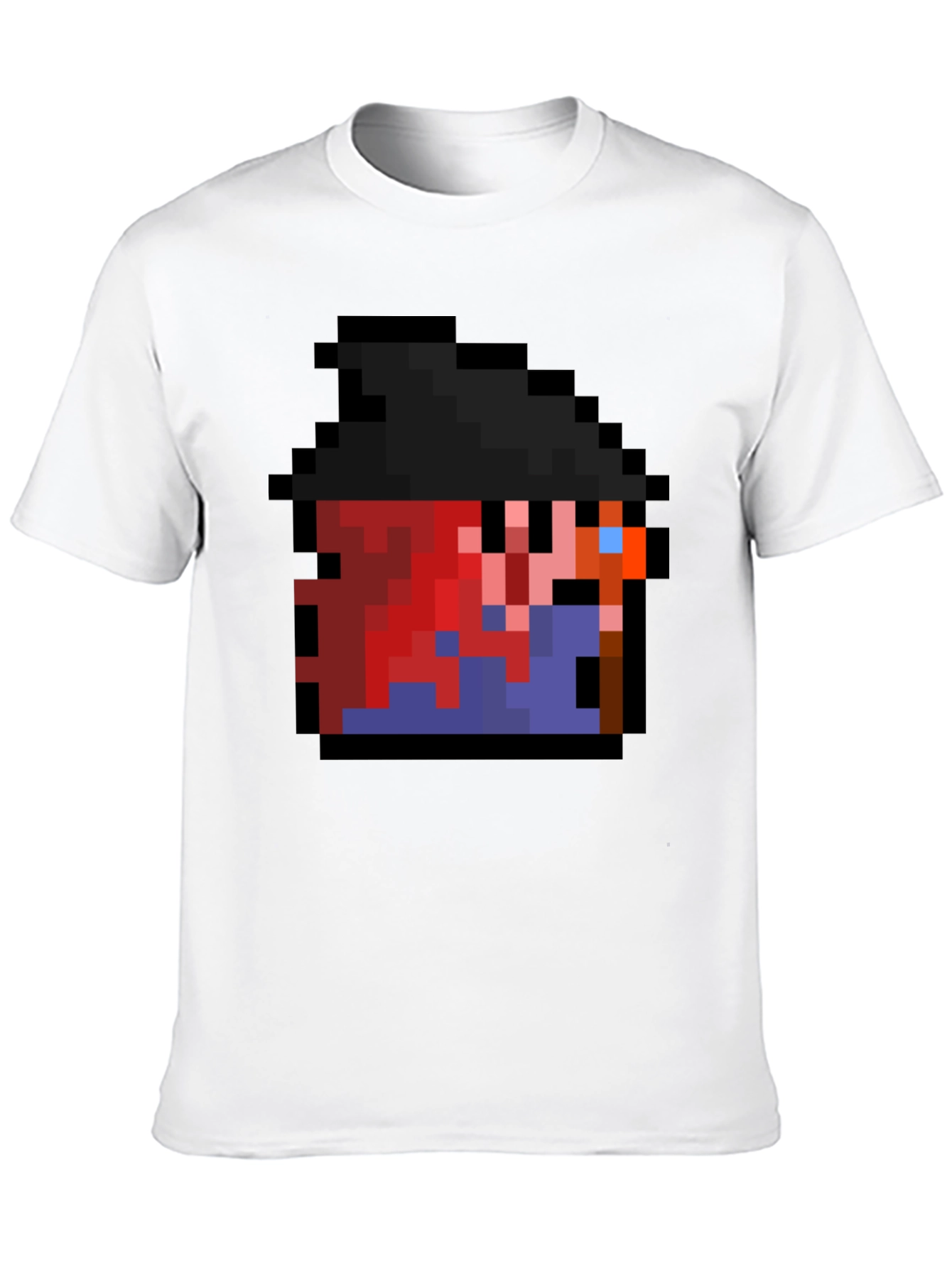 Pixel Character Black T-Shirt - Retro Gaming Style
