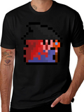 Pixel Character Black T-Shirt - Retro Gaming Style
