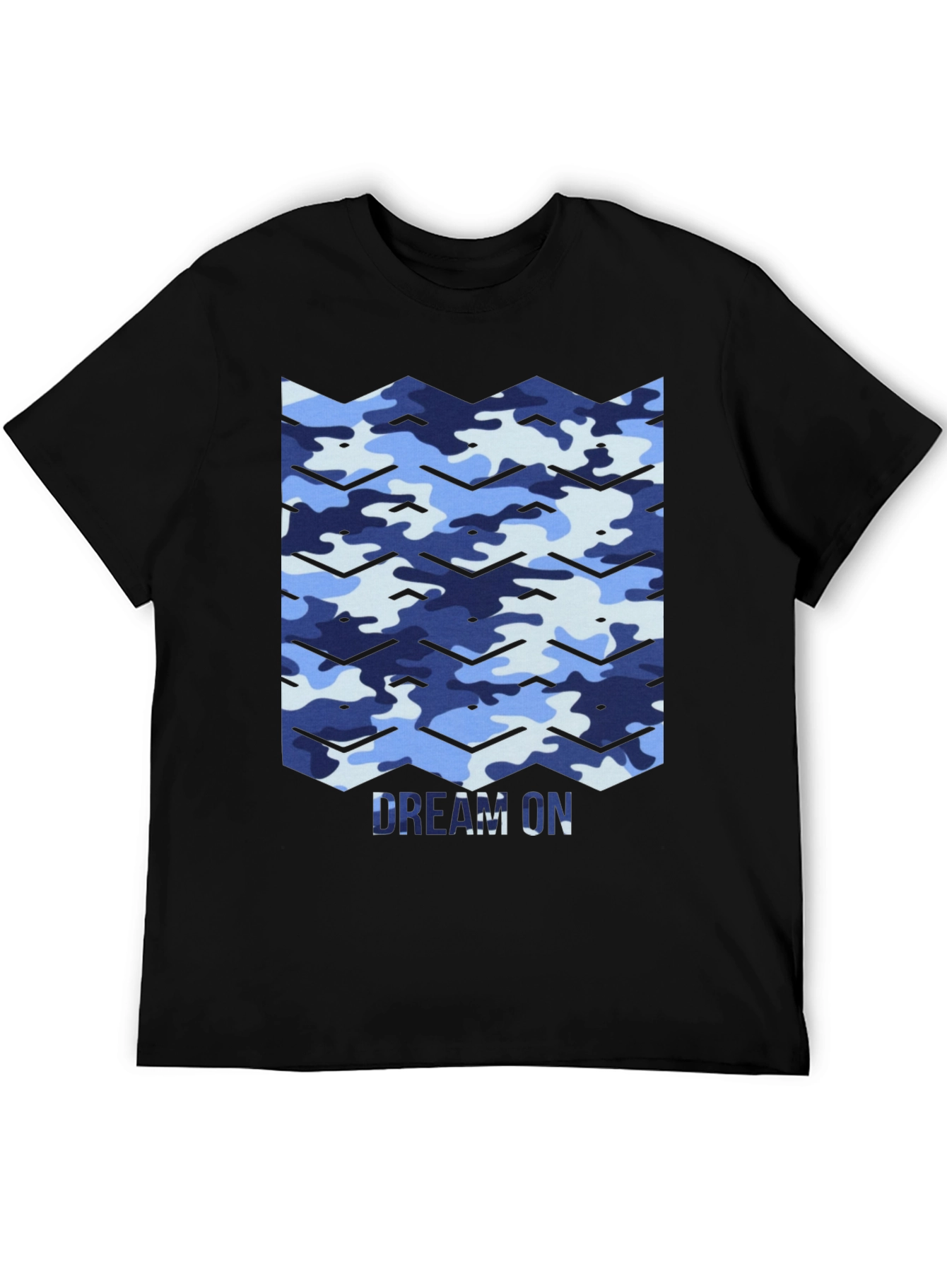 Dream On Camo Chevron Black T-Shirt