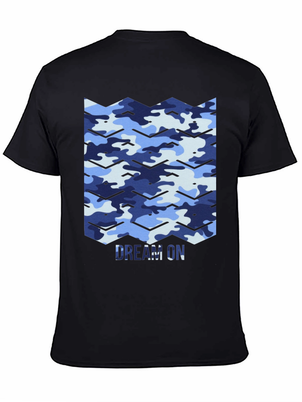Dream On Camo Chevron Black T-Shirt