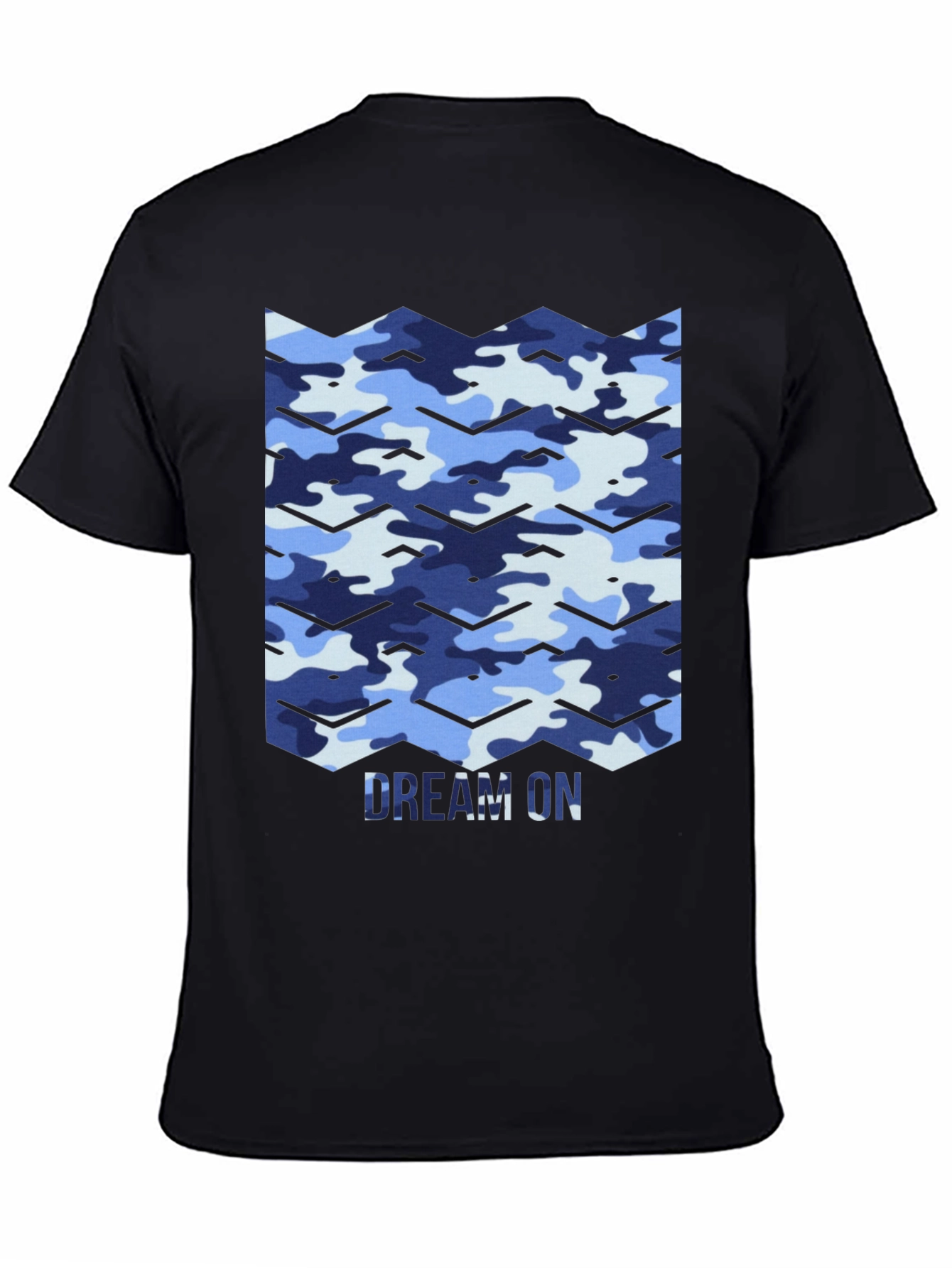 Dream On Camo Chevron Black T-Shirt