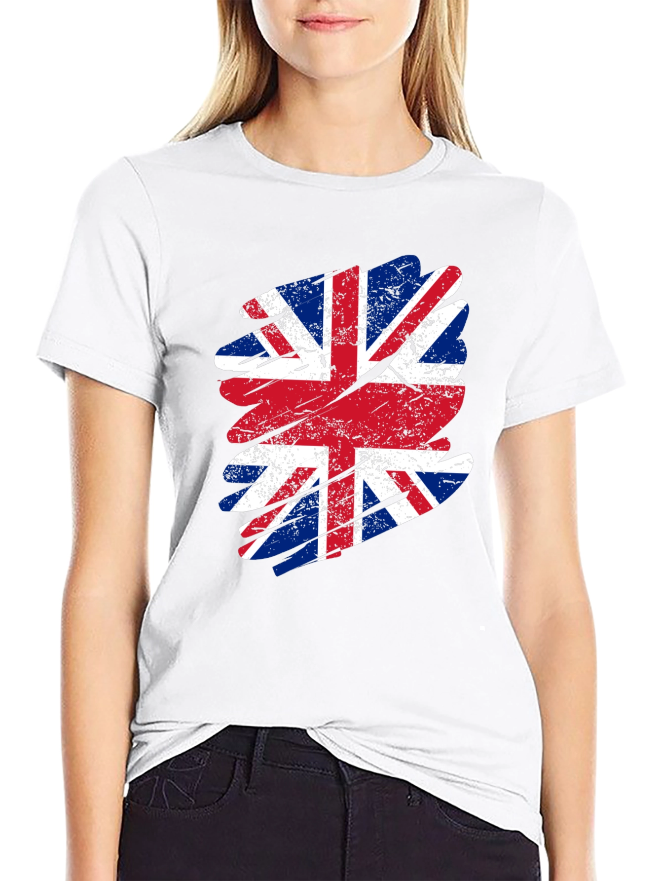 Union Jack Flag Graphic Tee - Distressed Print