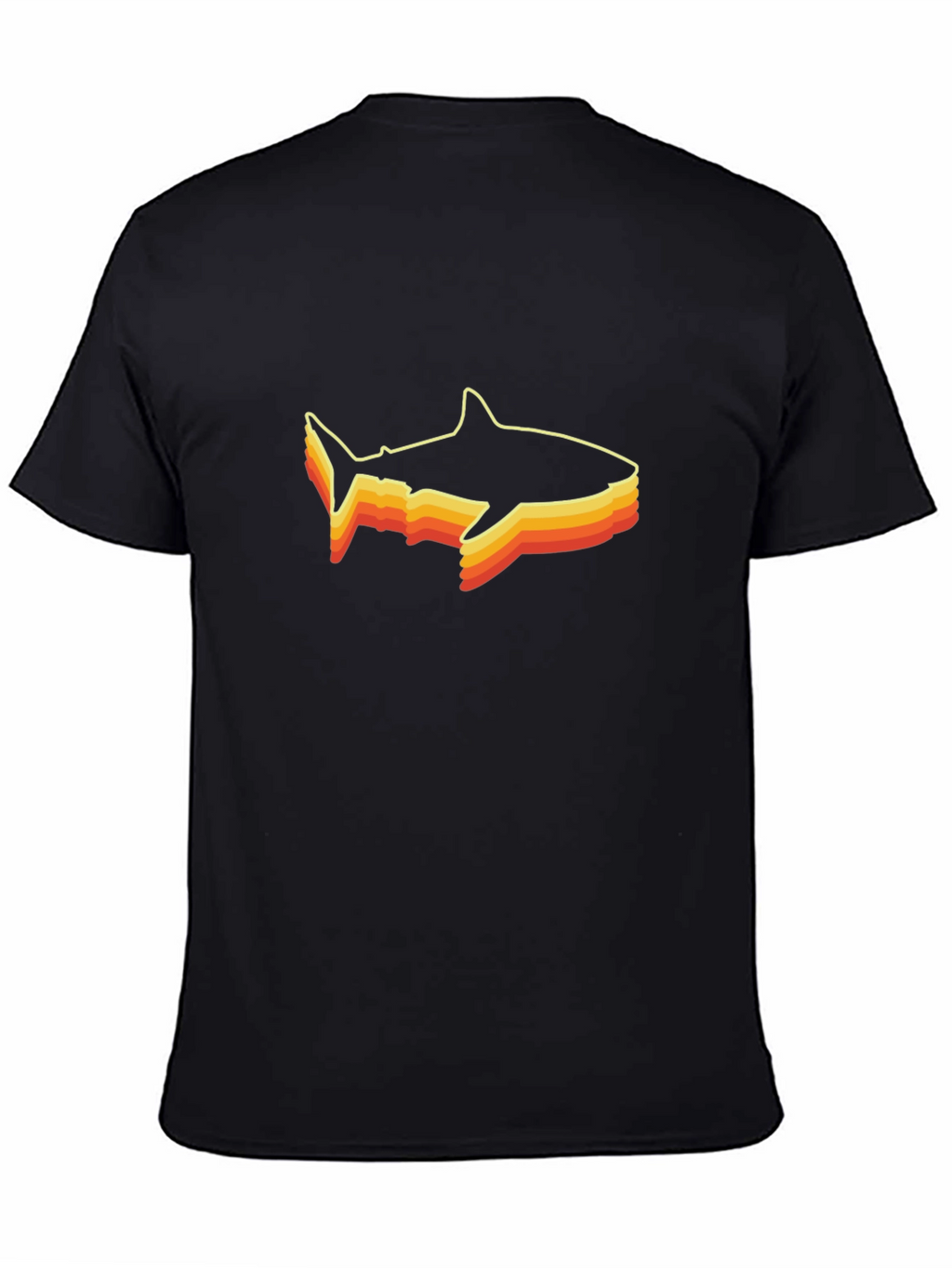 Retro Shark Graphic Black T-Shirt