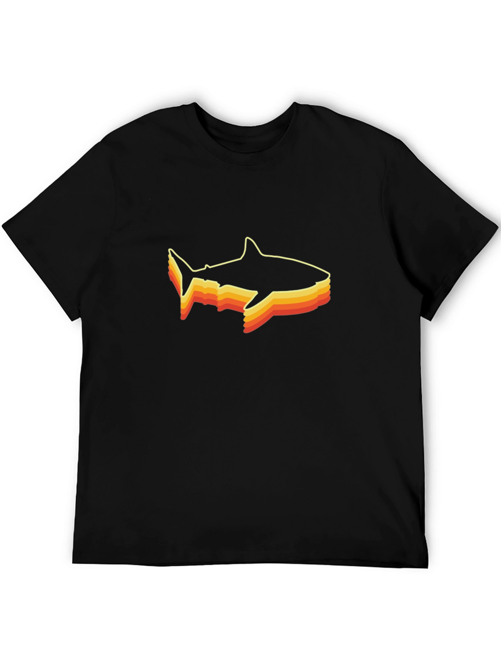 Retro Shark Graphic Black T-Shirt