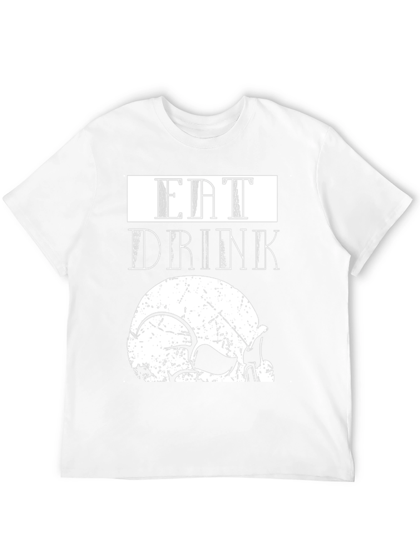 Eat Drink Skull Graphic Tee - Cool Casual Top
