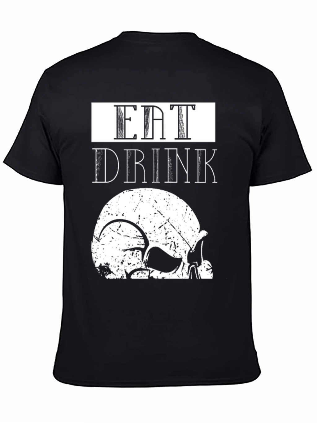 Eat Drink Skull Graphic Tee - Cool Casual Top