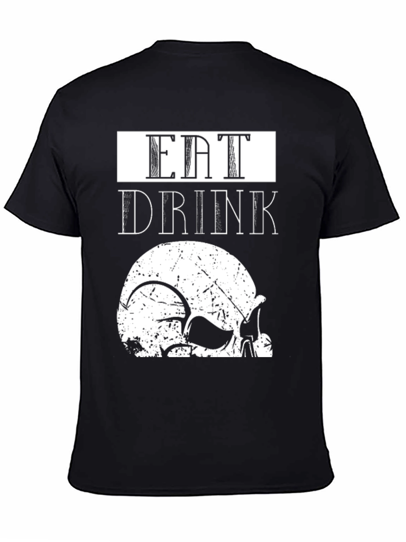 Eat Drink Skull Graphic Tee - Cool Casual Top