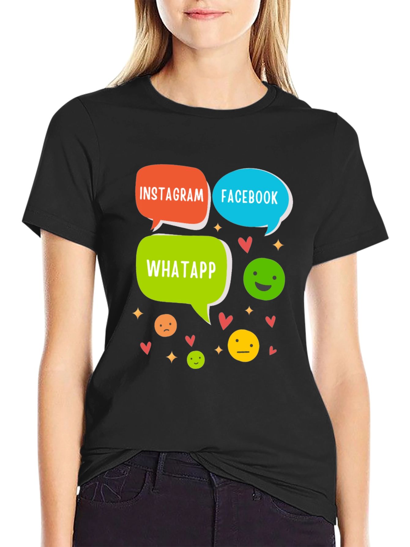 Social Media T-Shirt - Insta FB Whatsapp