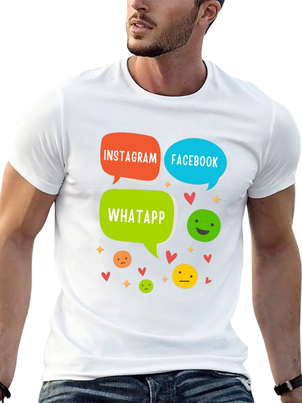 Social Media T-Shirt - Insta FB Whatsapp