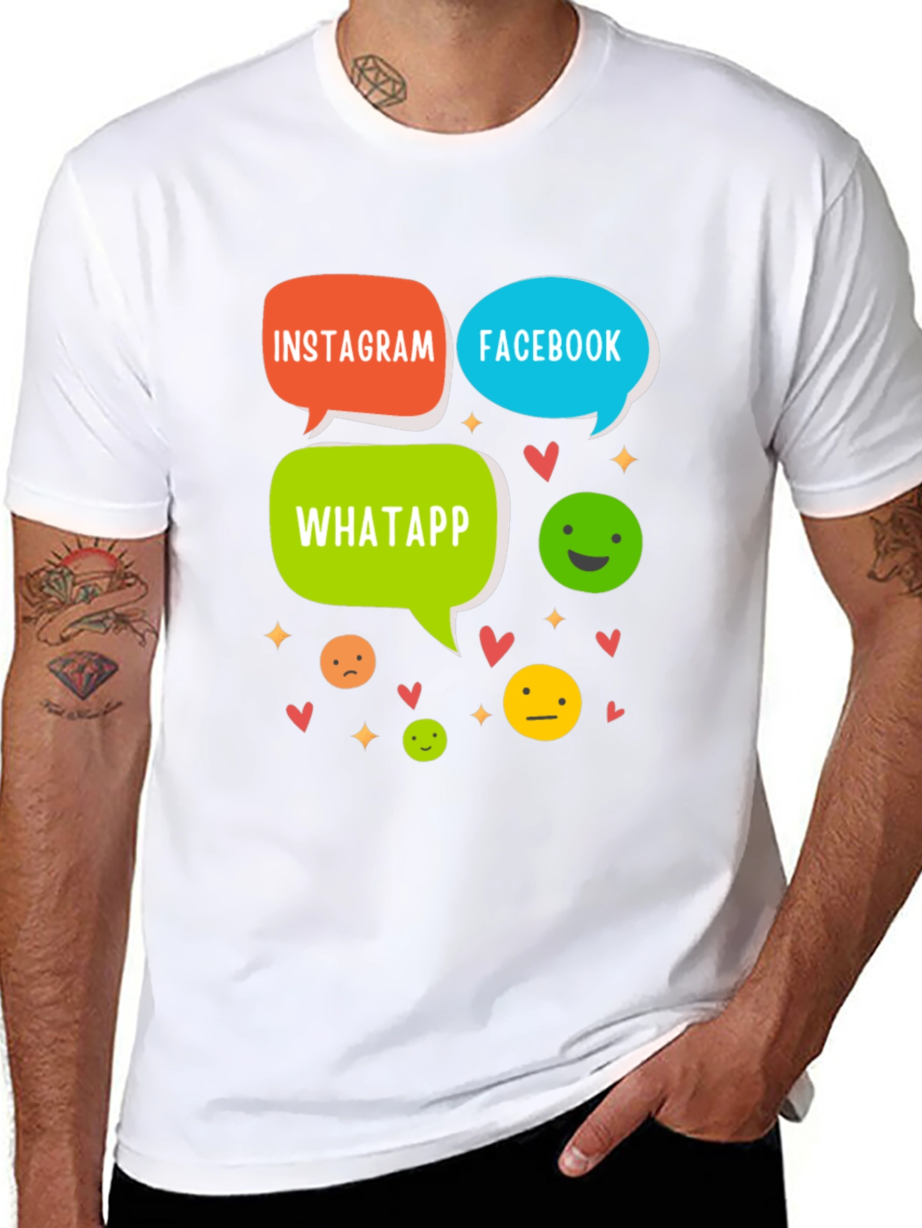 Social Media T-Shirt - Insta FB Whatsapp