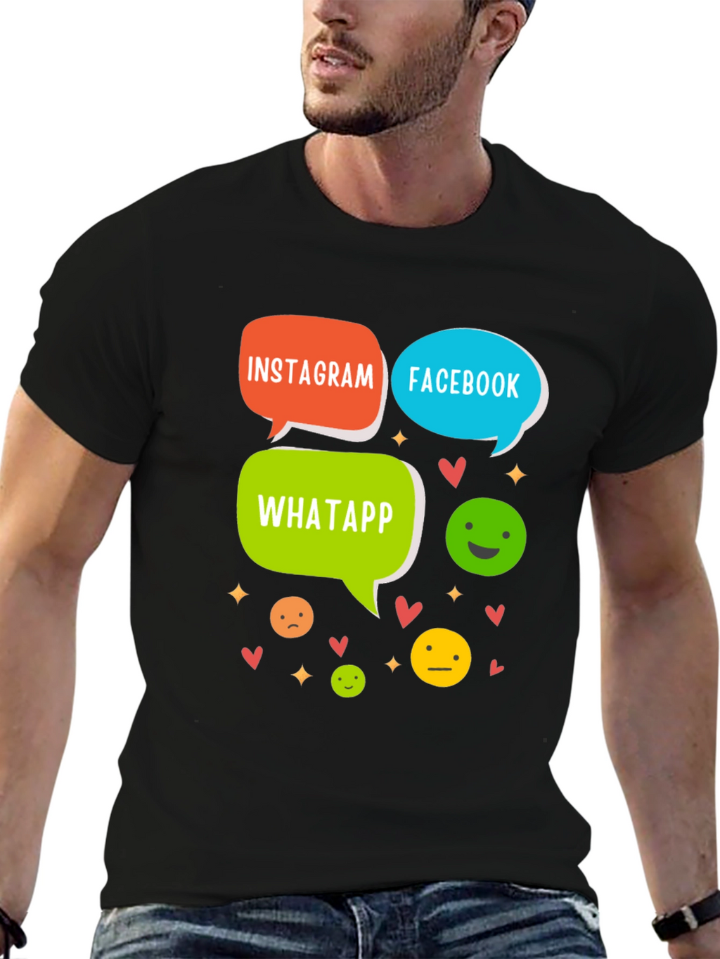 Social Media T-Shirt - Insta FB Whatsapp