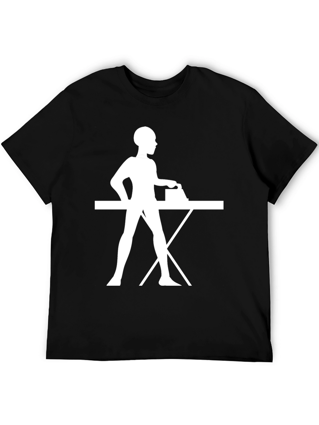 Ironing Woman Graphic Black T-Shirt
