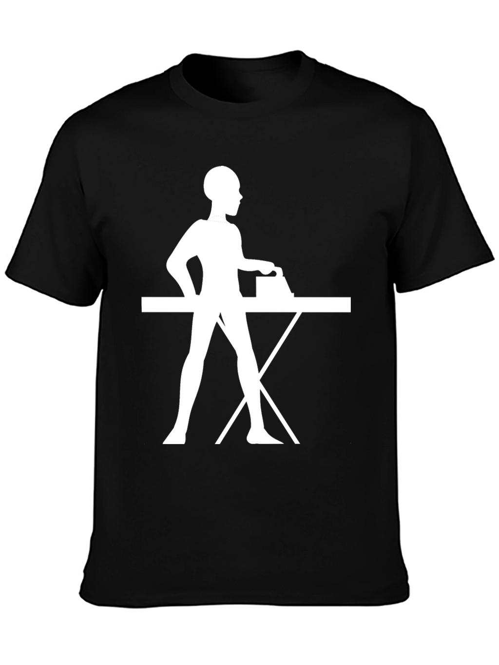 Ironing Woman Graphic Black T-Shirt