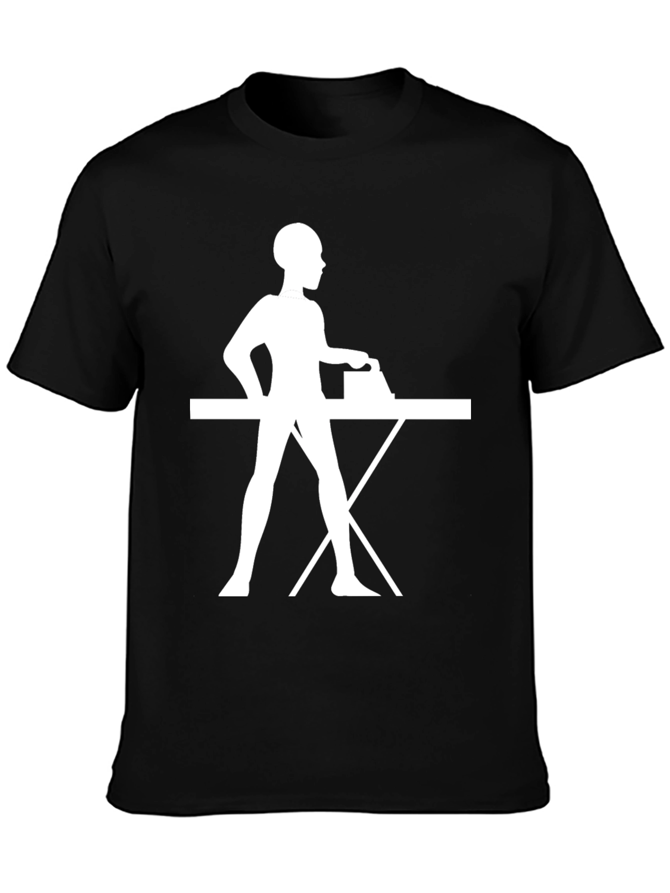 Ironing Woman Graphic Black T-Shirt