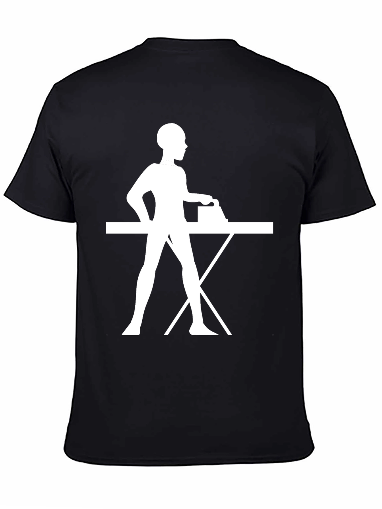 Ironing Woman Graphic Black T-Shirt