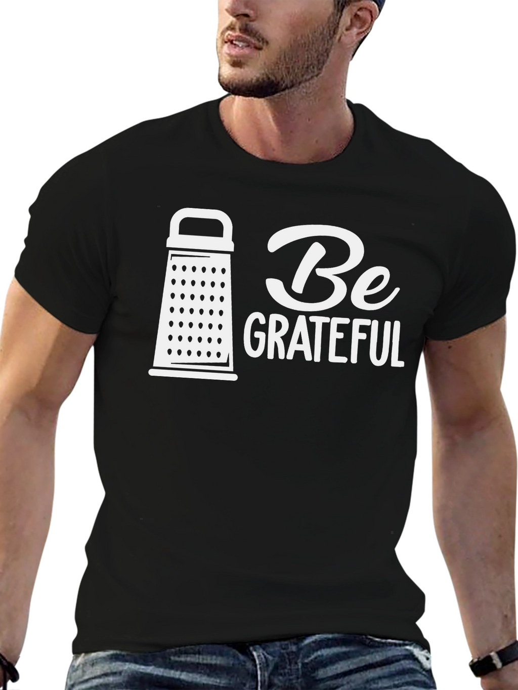 Be Grateful Black Graphic Tee