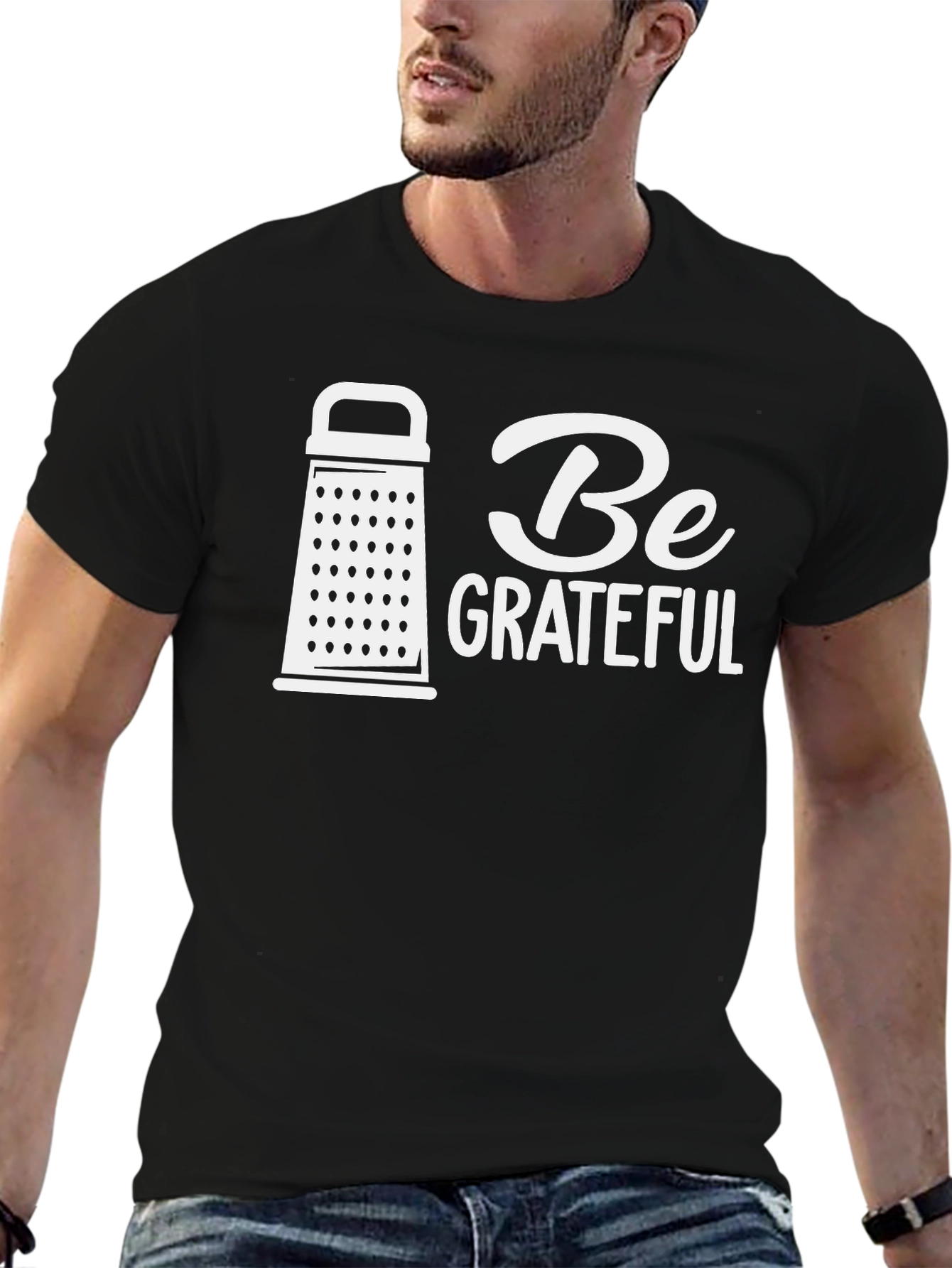Be Grateful Black Graphic Tee