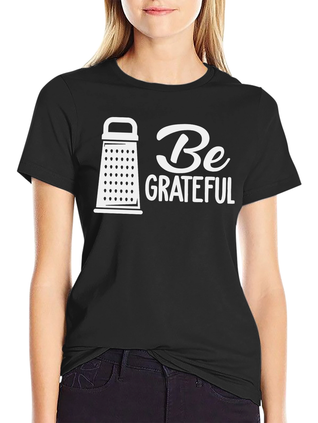 Be Grateful Black Graphic Tee