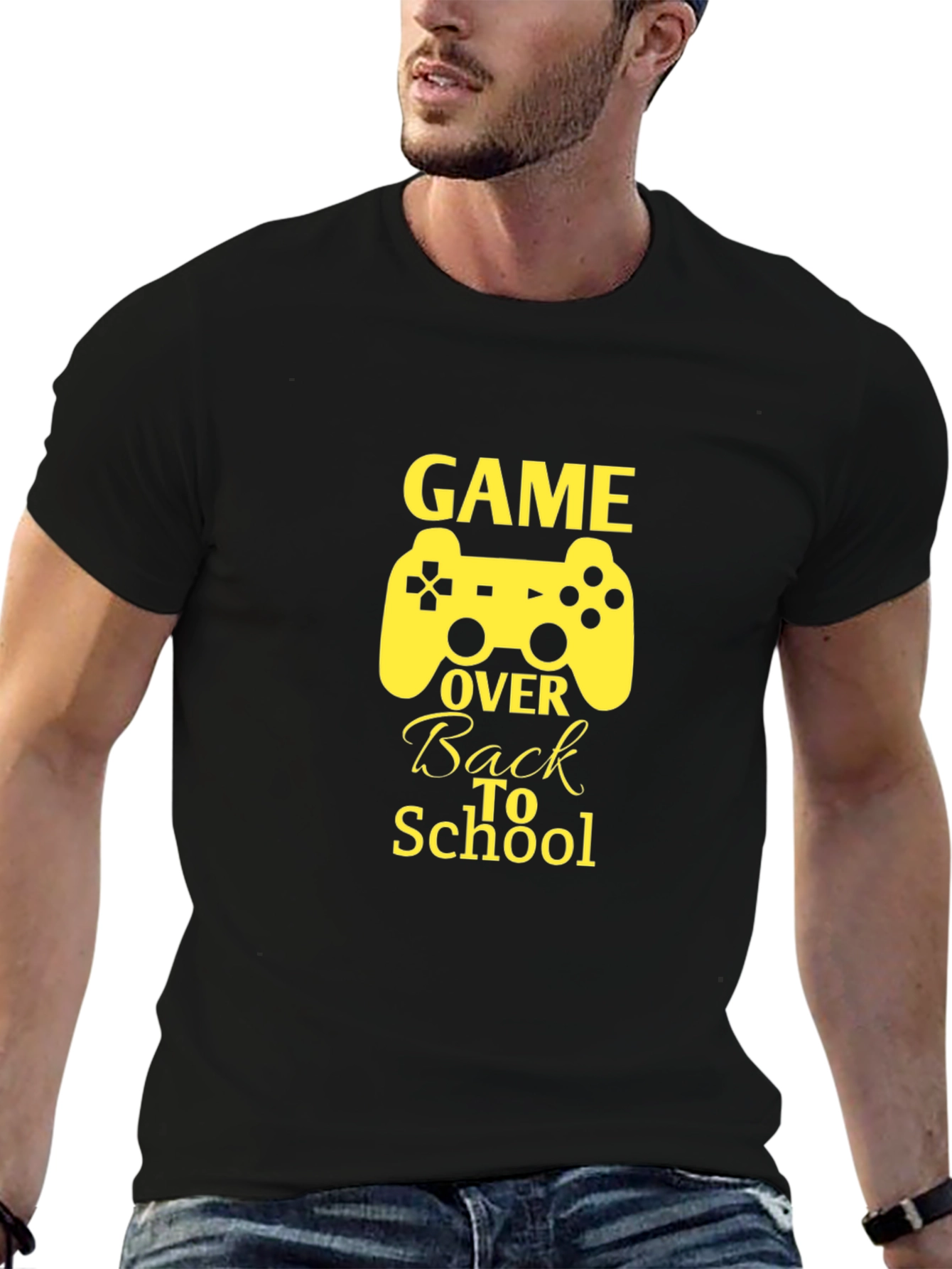 Game Over Back to School Black T-Shirt