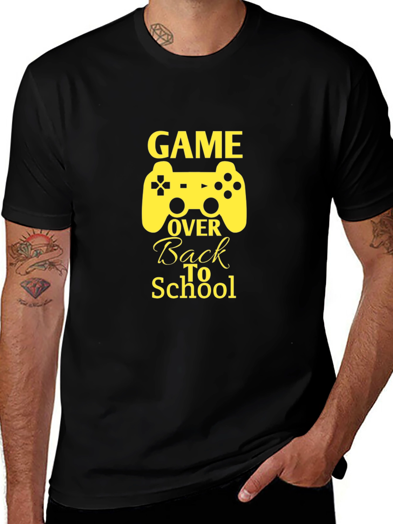 Game Over Back to School Black T-Shirt