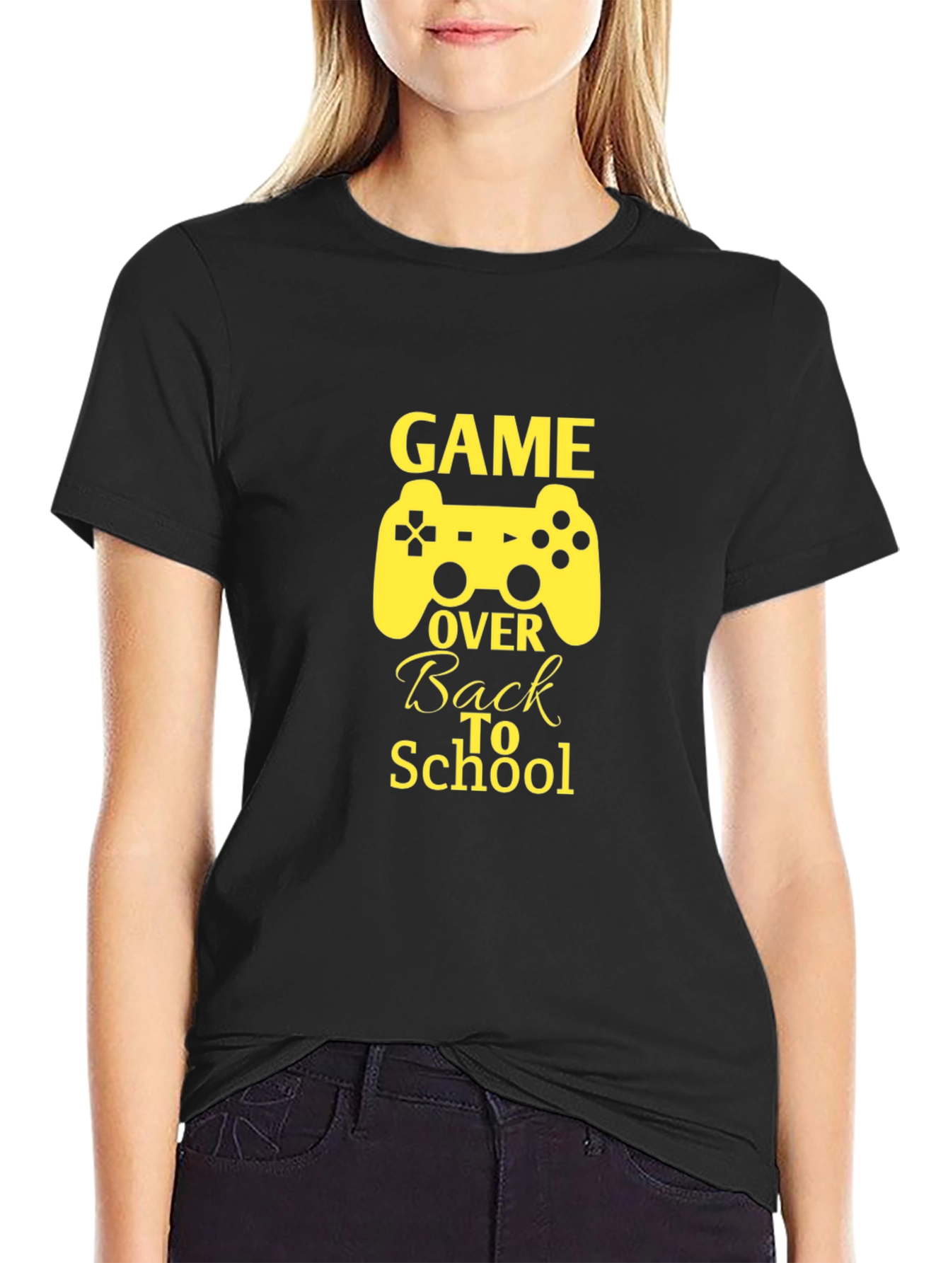 Game Over Back to School Black T-Shirt