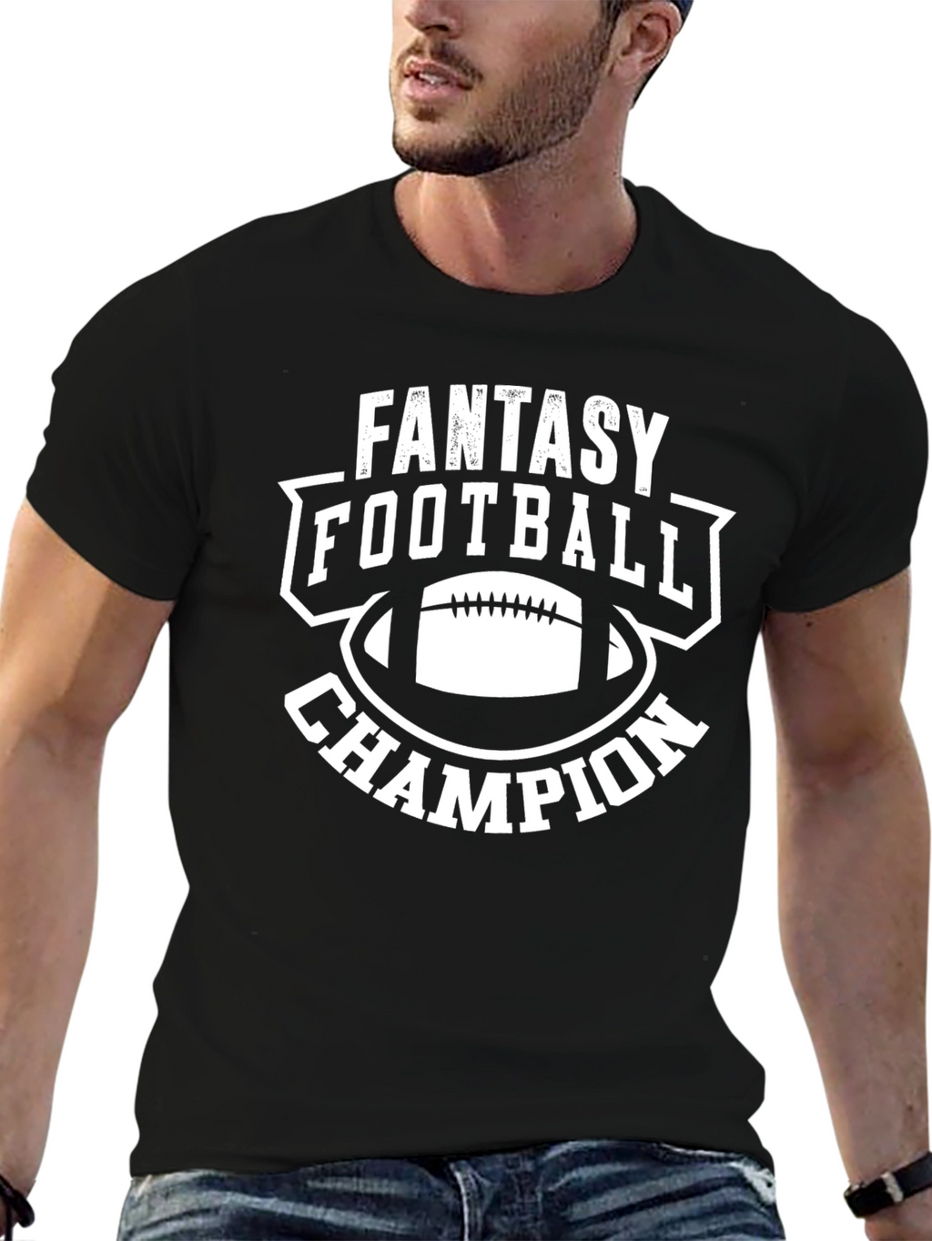 Fantasy Football Champion Graphic Tee - Black