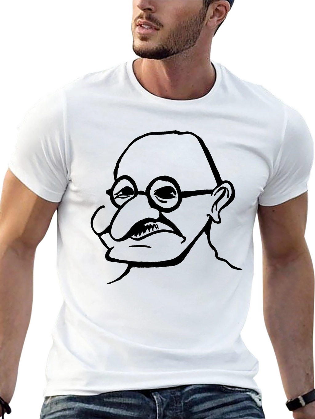 Gandhi Graphic Print Black T-Shirt