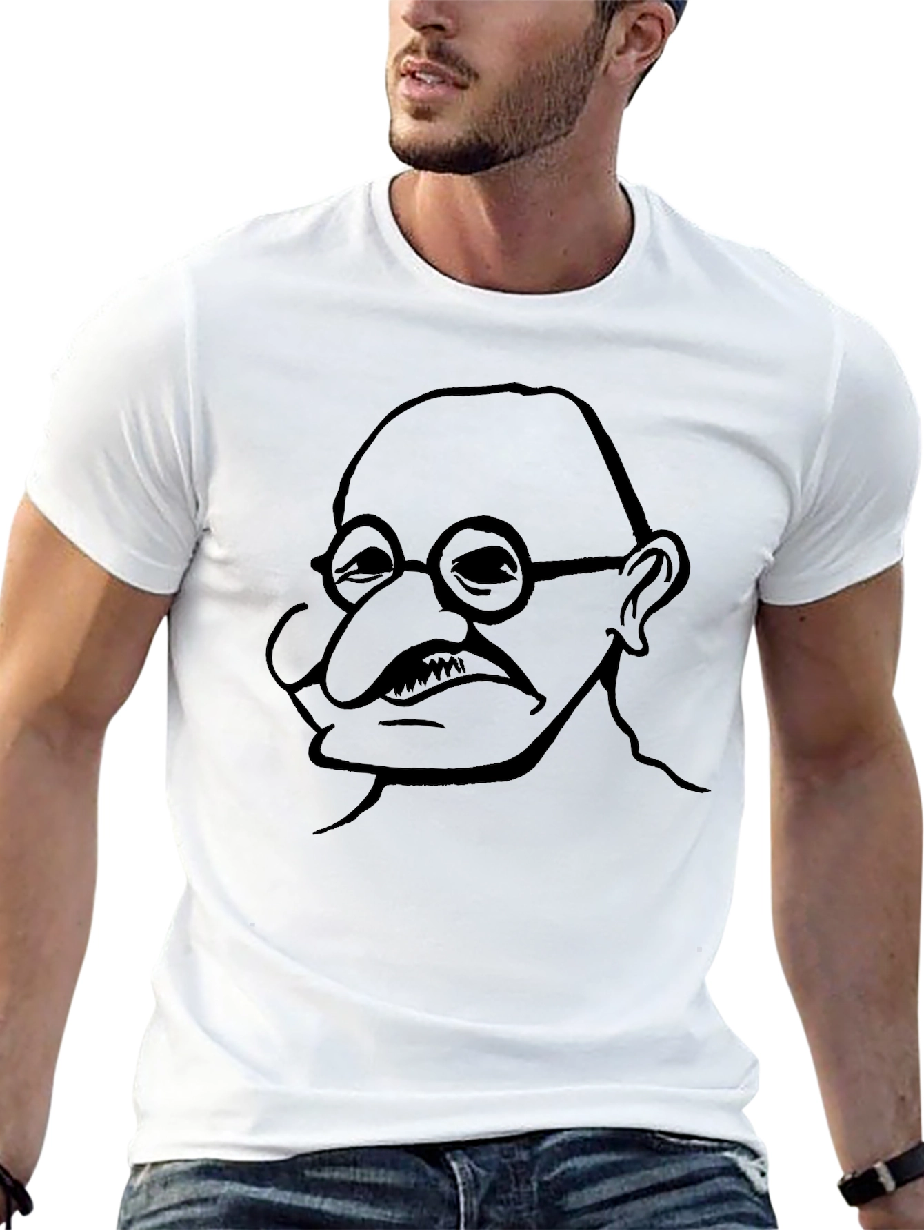 Gandhi Graphic Print Black T-Shirt