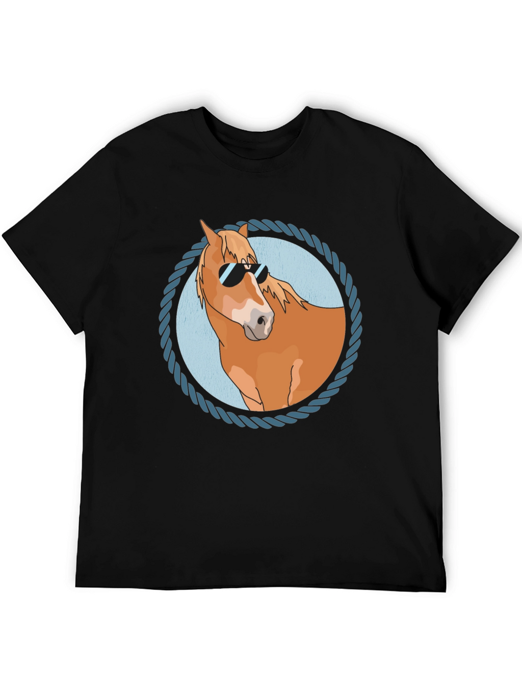 Cool Horse Graphic Tee - Black