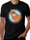Cool Horse Graphic Tee - Black