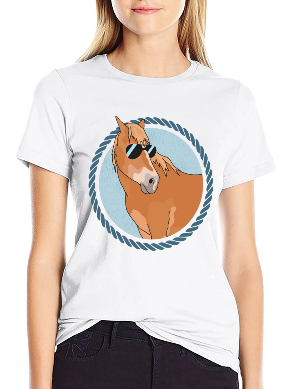 Cool Horse Graphic Tee - Black