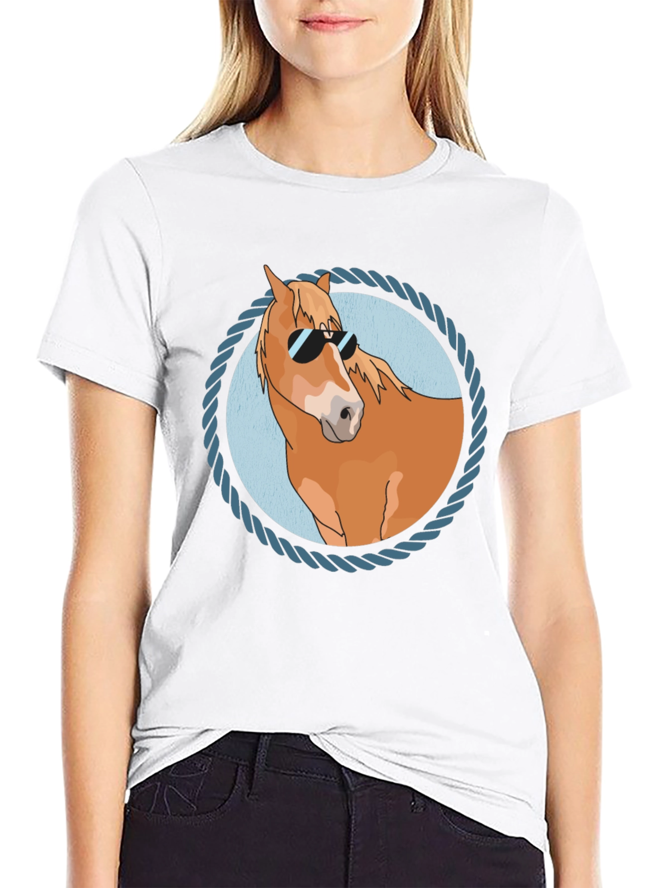 Cool Horse Graphic Tee - Black