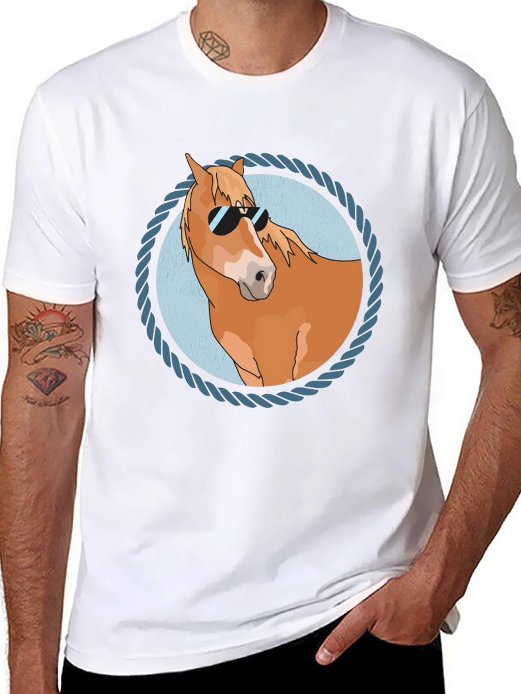 Cool Horse Graphic Tee - Black