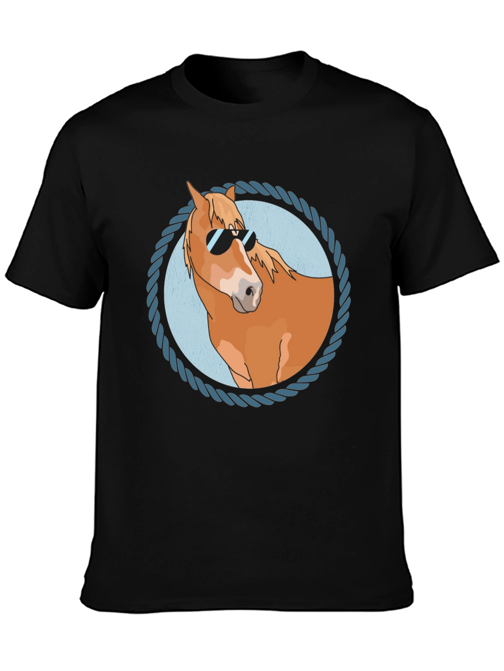 Cool Horse Graphic Tee - Black