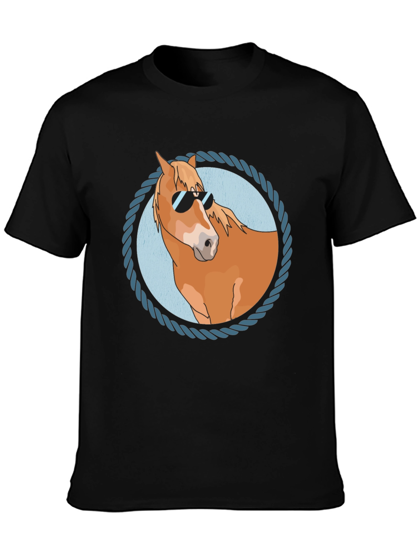 Cool Horse Graphic Tee - Black