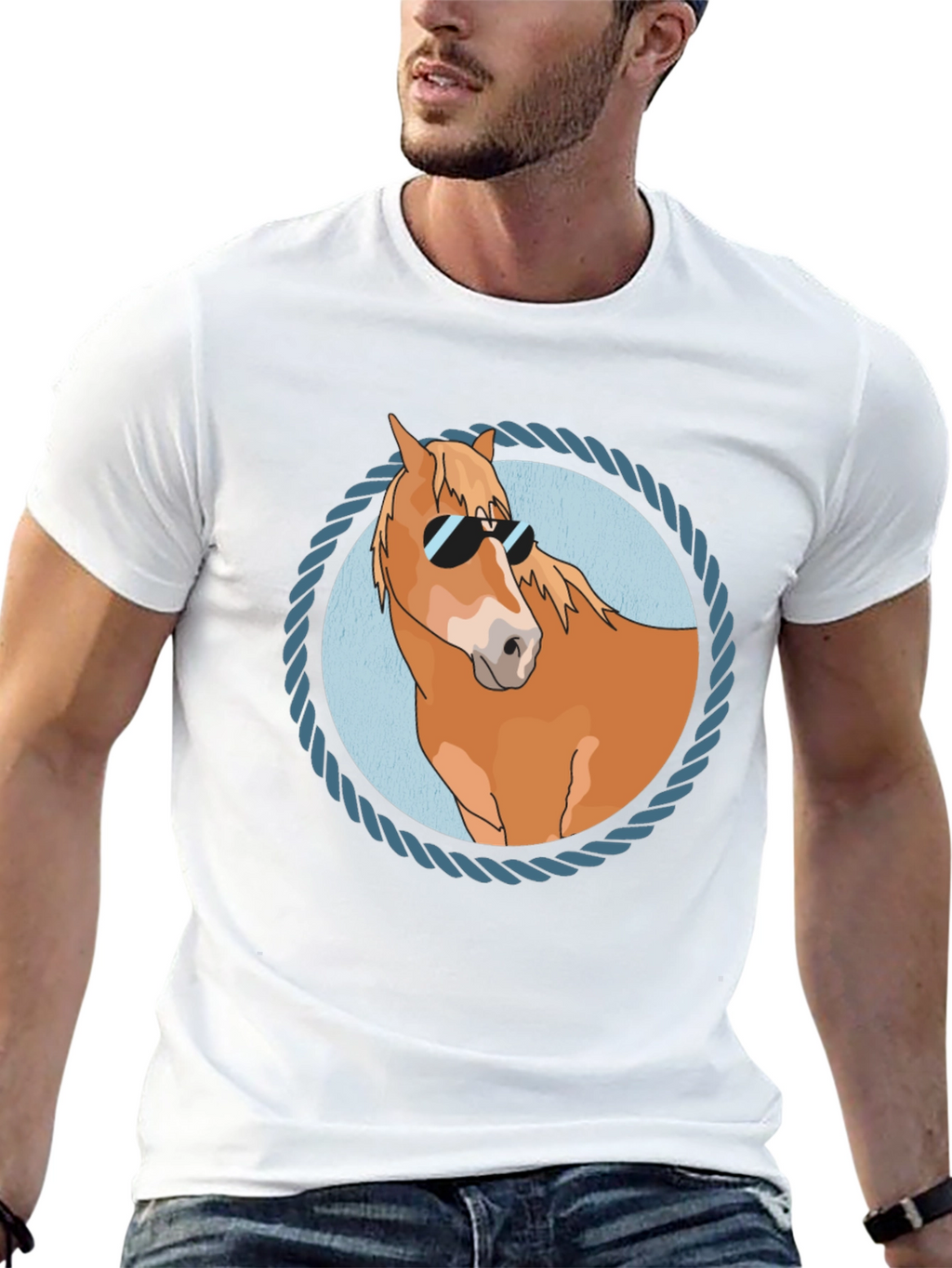 Cool Horse Graphic Tee - Black