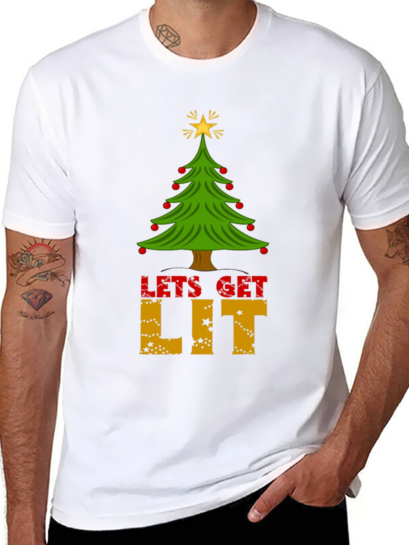 Lets Get Lit Christmas Tree T-Shirt