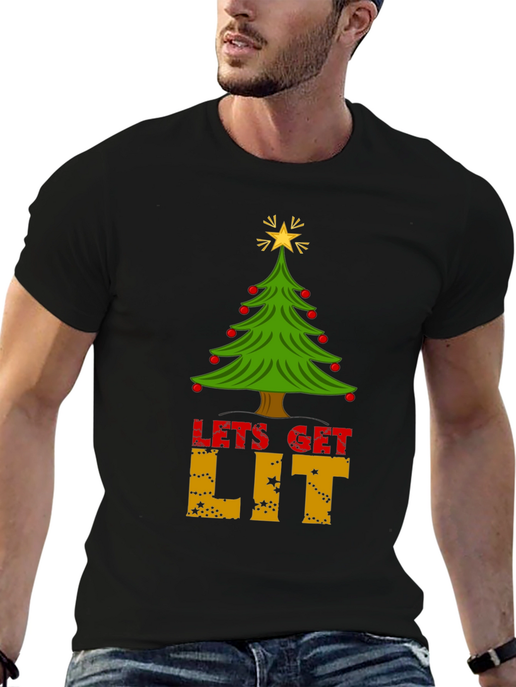 Lets Get Lit Christmas Tree T-Shirt
