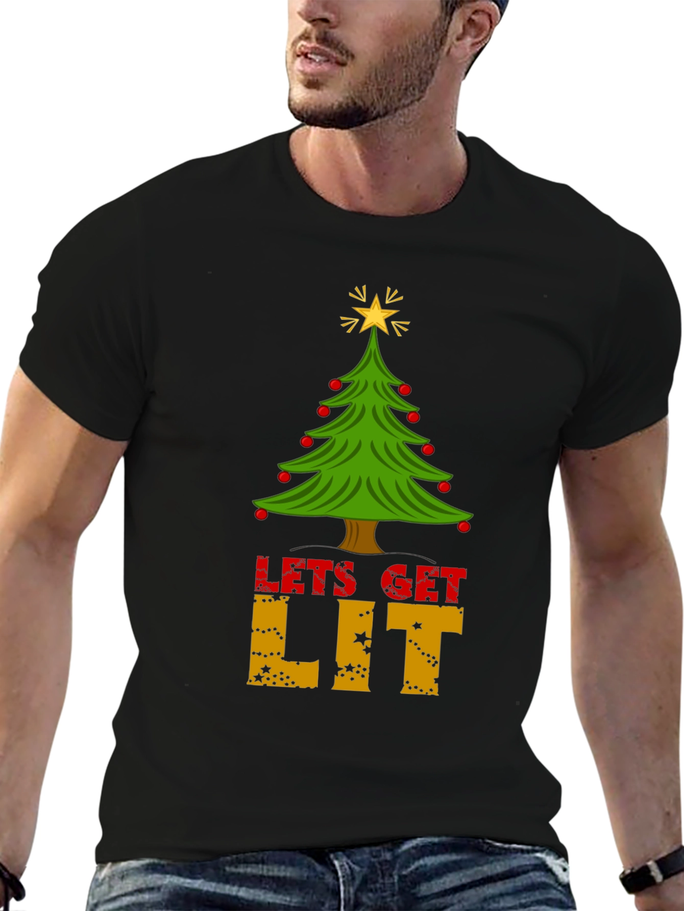 Lets Get Lit Christmas Tree T-Shirt