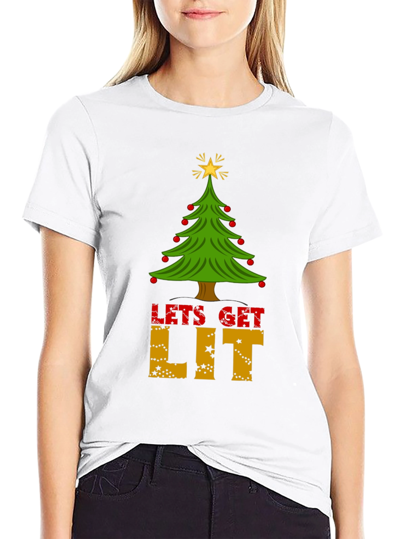 Lets Get Lit Christmas Tree T-Shirt