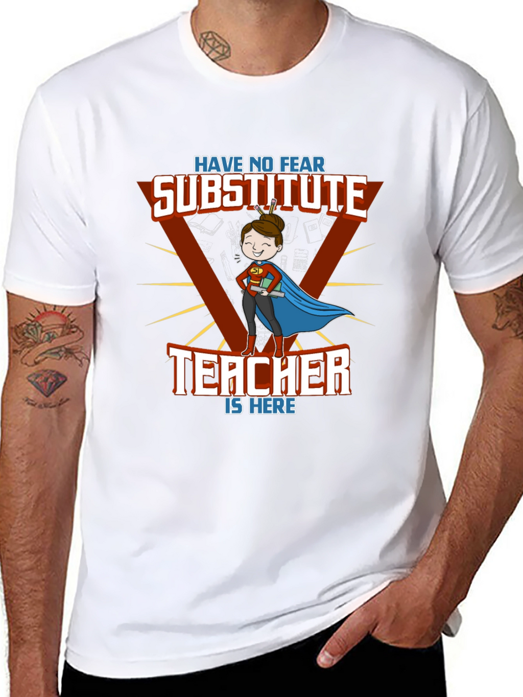Substitute Teacher Superhero T-Shirt