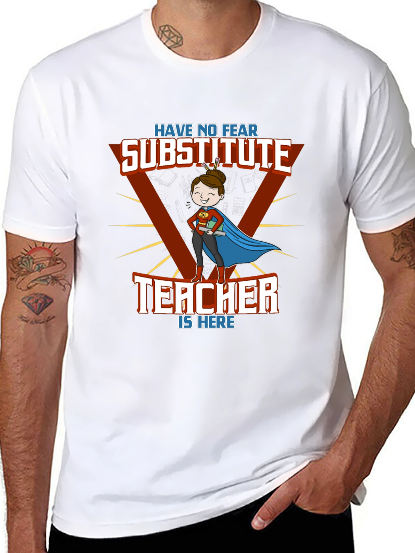 Substitute Teacher Superhero T-Shirt